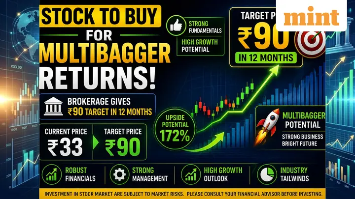 Stock to buy for multibagger returns | Brokerage gives  ₹90 target in 12 months for  ₹33 stock