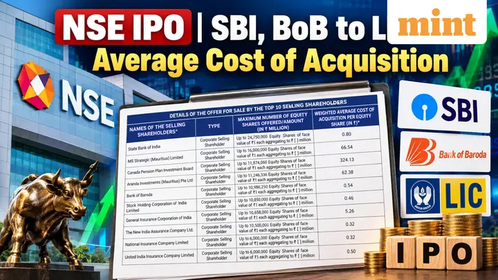 NSE IPO: SBI, BoB, LIC to New India Assurance Company | Top 10 selling shareholders earn up to 5,57,700% return