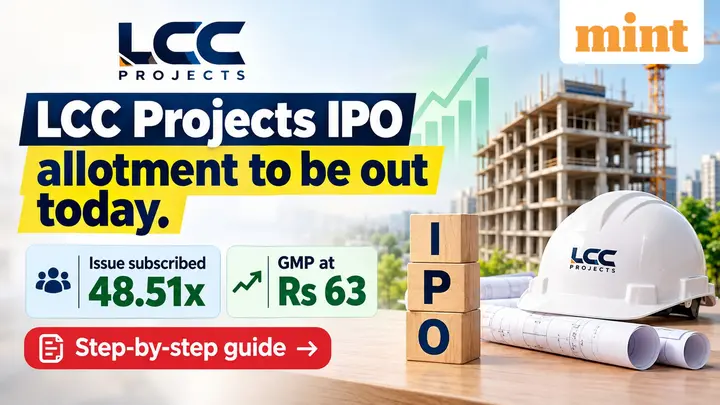 LCC Projects IPO allotment to be out today. Issue subscribed 48.51x. GMP at  ₹63 | Step-by-step guide