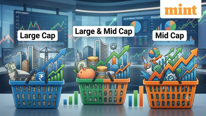 Large &amp; mid-cap mutual funds vs separate portfolio split: How do their returns compare over 1, 3 and 5 years?