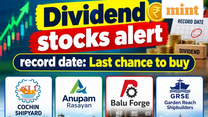 Dividend stocks alert, record date: Last chance to buy Cochin Shipyard, Anupam Rasayan, Balu Forge, and others | List