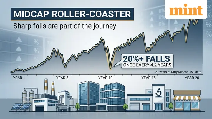 Midcap roller-coaster: Sharp falls of over 20% can happen once every 4.2 years — here's what you need to know