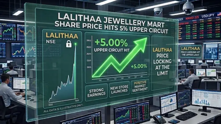 Lalithaa Jewellery Mart share price hits 5% upper circuit today | Should you buy, sell or hold?