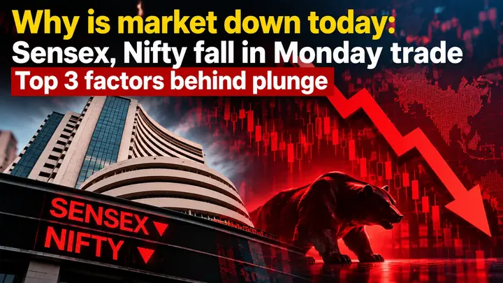 Why is market down today: Sensex, Nifty fall in Monday trade - Top 3 factors behind plunge