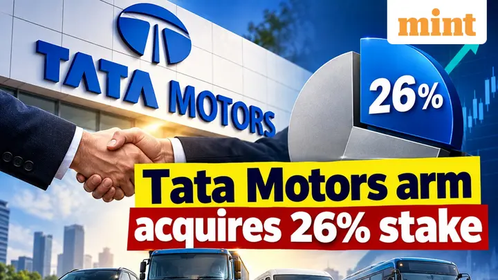 Tata Motors CV arm acquires 26% stake in Hyderabad-based e-mobility company, stock in red | Check details