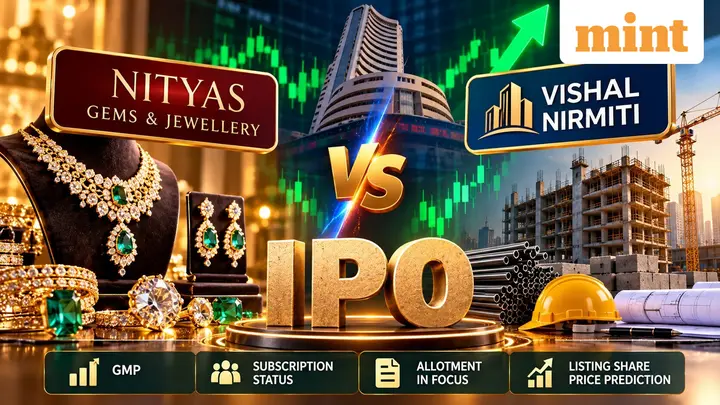 IPO GMP comparison: Nityas Gems &amp; Jewellery, Vishal Nirmiti allotment in focus | Listing share price prediction